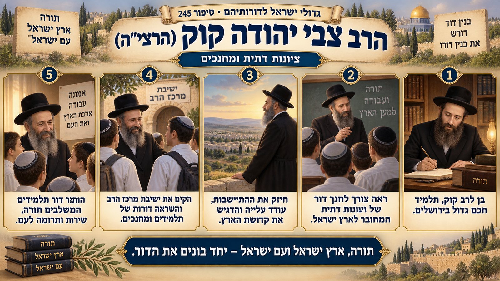 תמונת סיכום — ציונות דתית ומחנכים: הרב צבי יהודה קוק (הרצי"ה)